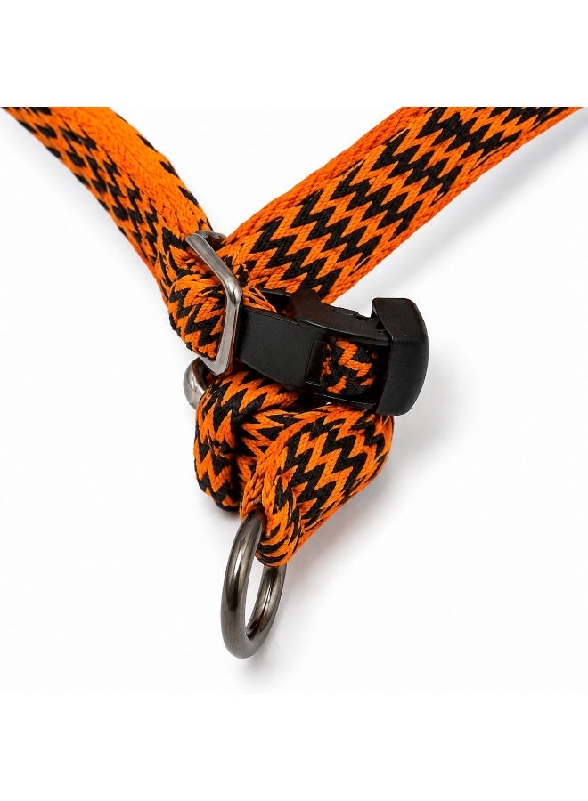 Bravo Nylon Adjustable Dog Harness and Leash Set, Orange and Black - Image 4