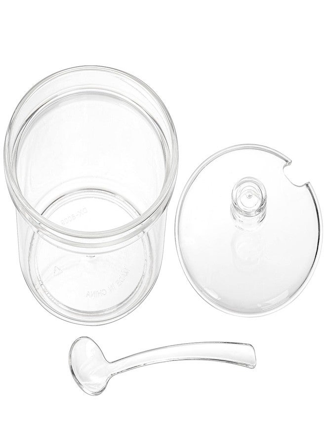 ZEAYEA Set of 6 Clear Acrylic Sugar Bowl, 14 oz Seasoning Box Condiment Pots with Spoon and Lid, Sugar Spice Salt Canister for Home Kitchen, Coffee Bar, Restaurant - Image 3