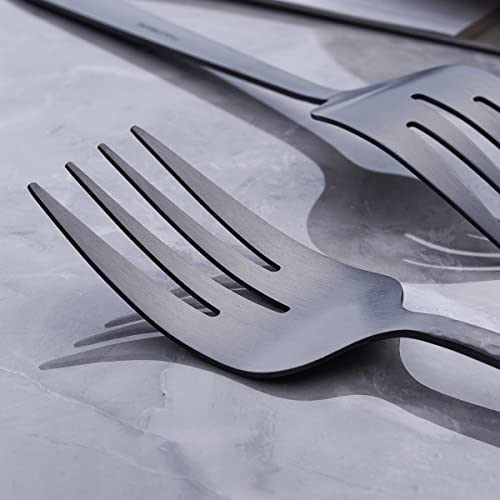 FULLYWARE Matte Black Serving Fork, 9.5-inch Stainless Steel Large Serving Fork, Heavy Duty, Satin Finish, Set of 3 - Image 4