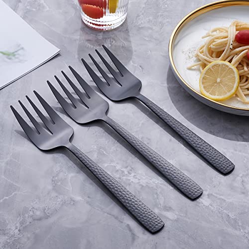 FULLYWARE Matte Black Serving Fork, 9.5-inch Stainless Steel Large Serving Fork, Heavy Duty, Satin Finish, Set of 3 - Image 2
