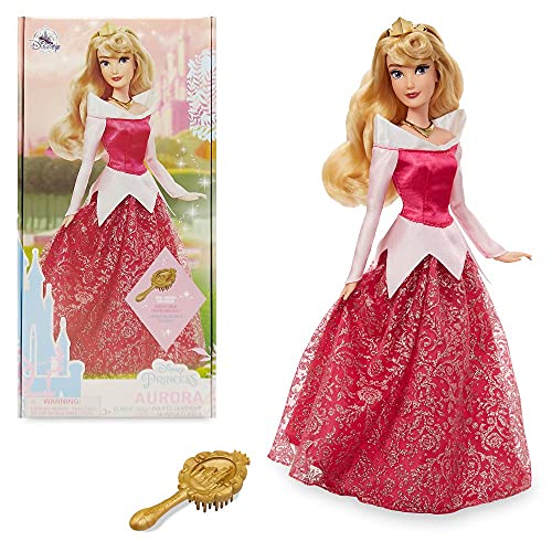 Disney store دميه أروارا الكلاسيكية من ديزني ستور من الأميرة النائمة 11 بوصة تشمل فرشاة بتفاصيل مصبوبة لعبة قابلة للتحريك بالكامل في زي كلاسيكي ألعاب الأميرات من ديزني للفتيات - Image 1