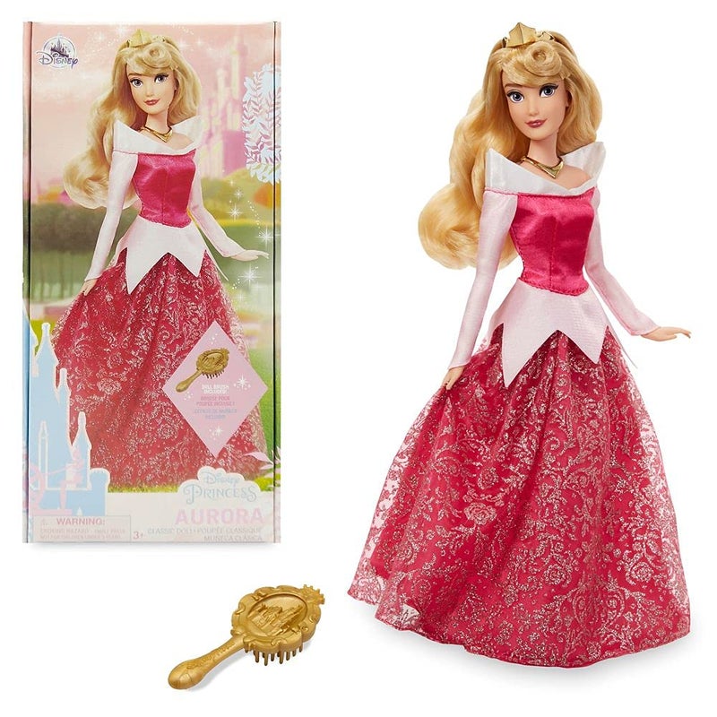 Disney store دميه أروارا الكلاسيكية من ديزني ستور من الأميرة النائمة 11 بوصة تشمل فرشاة بتفاصيل مصبوبة لعبة قابلة للتحريك بالكامل في زي كلاسيكي ألعاب الأميرات من ديزني للفتيات - Image 2