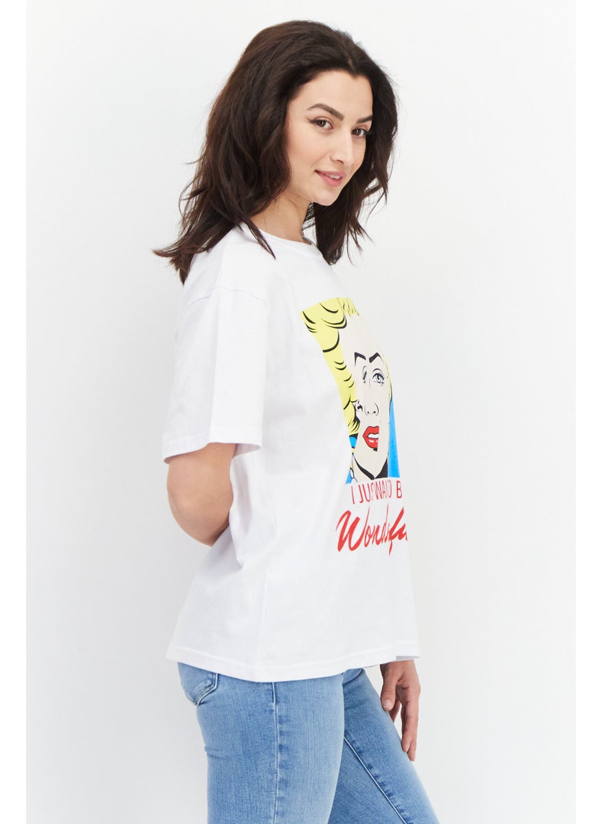 Marilyn Monroe - Women Crew Neck Short Sleeve Graphic T-shirt, White - Image 1