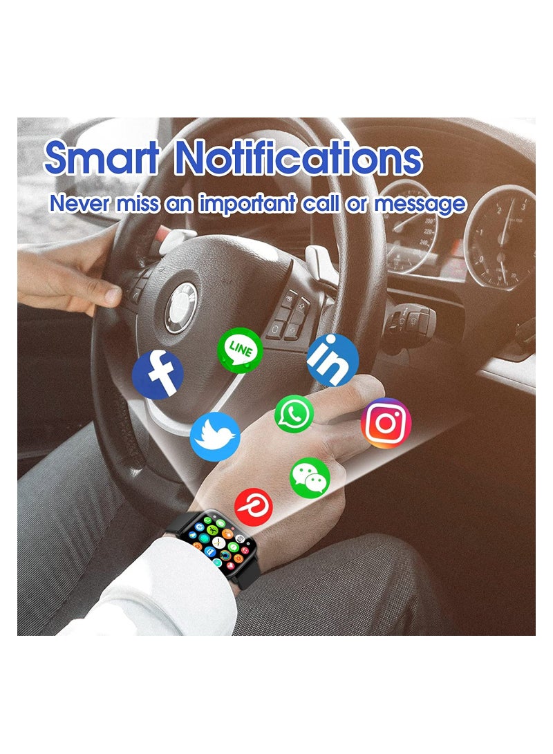 SYOSI Sport Smart Watch, 1.85"" Smartwatch Fitness Tracker for Android iOS Phones with Blood Pressure Heart Rate Tracking, Answer/Make Call, Sport Modes Sleep Monitor Step Counter for Women Men, Black - Image 5