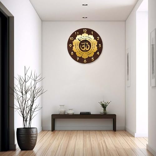 wallkriti Om Wall Clock, for Living Room, Bedroom, Kitchen, Dining Room, Office, Home Decor Modern Decorative Om Wall Clock for Living Room – Silent Non-Ticking Analog Wall Clock 16 Inch - Image 3