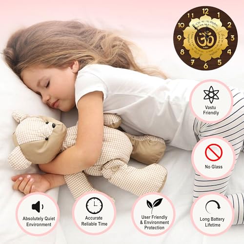 wallkriti Om Wall Clock, for Living Room, Bedroom, Kitchen, Dining Room, Office, Home Decor Modern Decorative Om Wall Clock for Living Room – Silent Non-Ticking Analog Wall Clock 16 Inch - Image 5