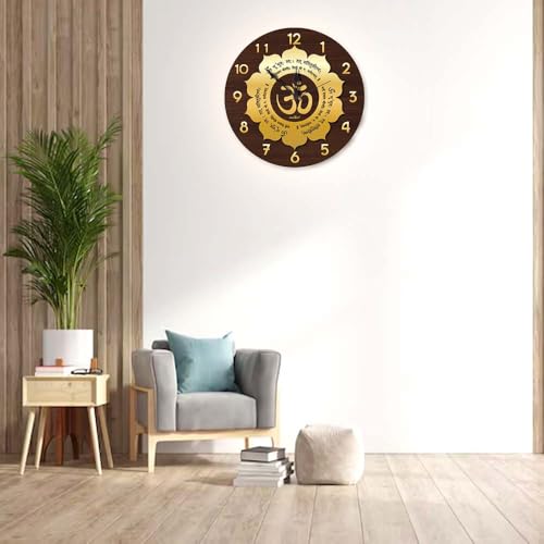 wallkriti Om Wall Clock, for Living Room, Bedroom, Kitchen, Dining Room, Office, Home Decor Modern Decorative Om Wall Clock for Living Room – Silent Non-Ticking Analog Wall Clock 16 Inch - Image 2