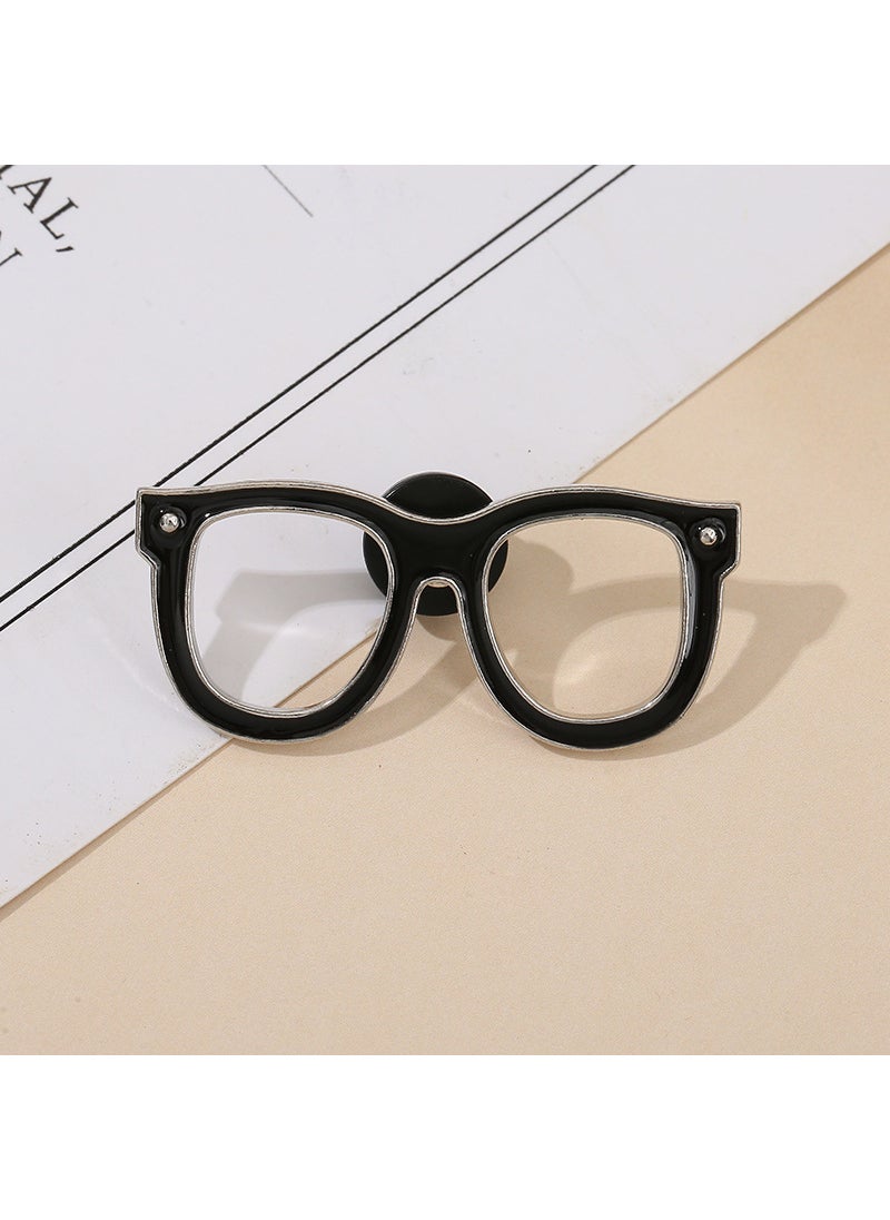 Generic Alloy Doctor Hat Mini Brooch Metal Pin Creative Student Design Badge Fashionable Silk Scarf Buckle Personality Trend Geometric Mini black glasses 