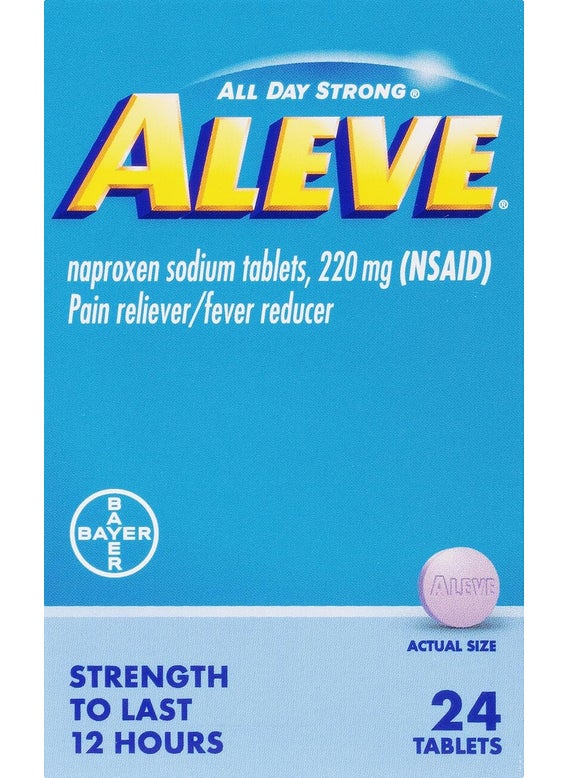 Aleve, Pain Reliever/Fever Reducer 220 mg Tablets, 24 Count