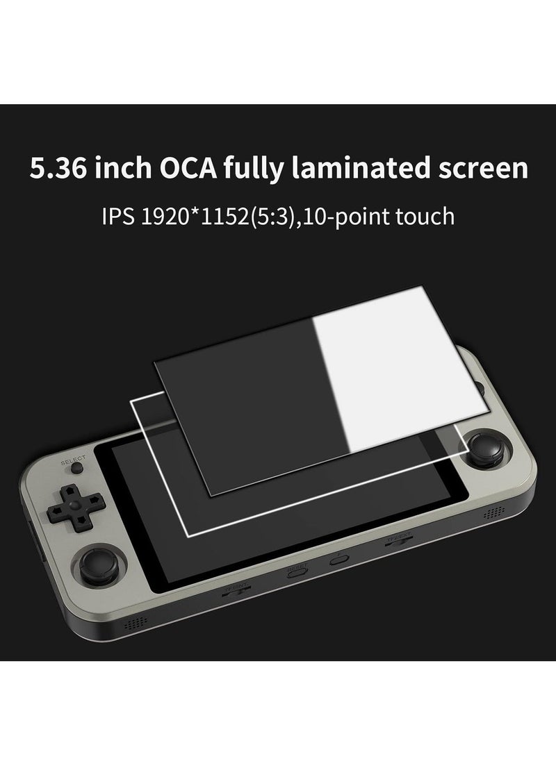 Generic - RG552 Handheld Android/Linux Dual System Game Console, High-Speed EMMC 5.1, Built-in 6400 mAh Battery, 5.36-inch Touch Screen (16+64GB, 17000+ Games, Grey) - Image 1
