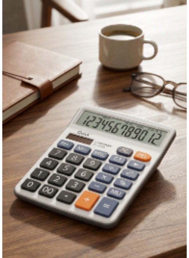 Quick Desktop Calculator 12 Digits with Dual Power System and Big LCD Display, Electronic Business Calculator Featuring Grand Total GT Button and Soft Keys Model DC-838S, Office and Financial Calculator - Image 3