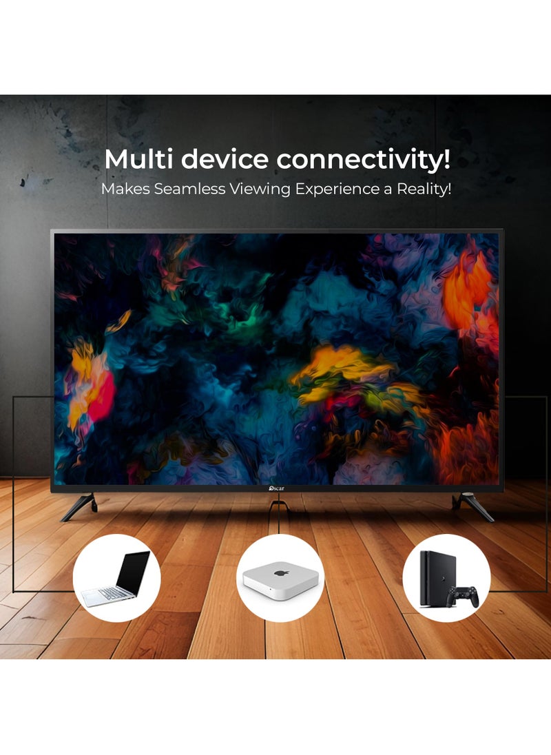 أوسكار - تلفزيون أوسكار الذكي 50 بوصة بدقة 4K فائق الدقة (OS50JW4KM) - نظام تشغيل Android LED مع جهاز تحكم صوتي محسّن، مكبر صوت مدمج، سطوع تلقائي، مرآة مصبوبة، لوحة درجة A+، مدخلات HDMI/USB/Wi-Fi، Netflix، YouTube وStarz Play العربية - أسود - Image 1