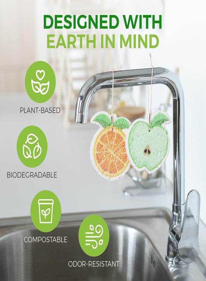 AIRNEX Biodegradable Cellulose Compressed Sponges Bulk - Fruit Shaped Kitchen Pack of 12 - Eco Friendly, Odor Free, Natural, Pop Up Compostable Scrubbers for Washing Dishes - Image 5