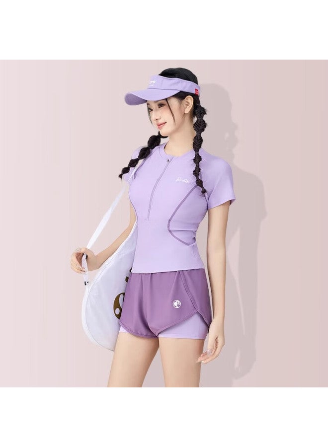 Barbie Women'S Conservative Split Two-Piece Swimsuit With High Waist Bottoms, Plus Size, Perfect For Beach Vacation And Hot Springs, Slimming And Tummy Control - Image 3