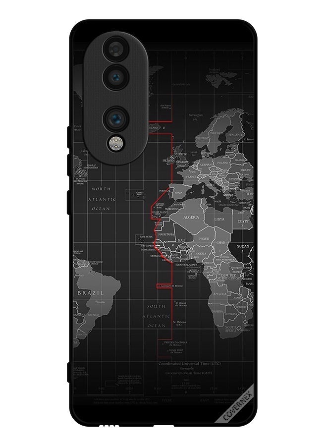 Covernex Protective Case Cover For Honor 70 World Map - Image 1