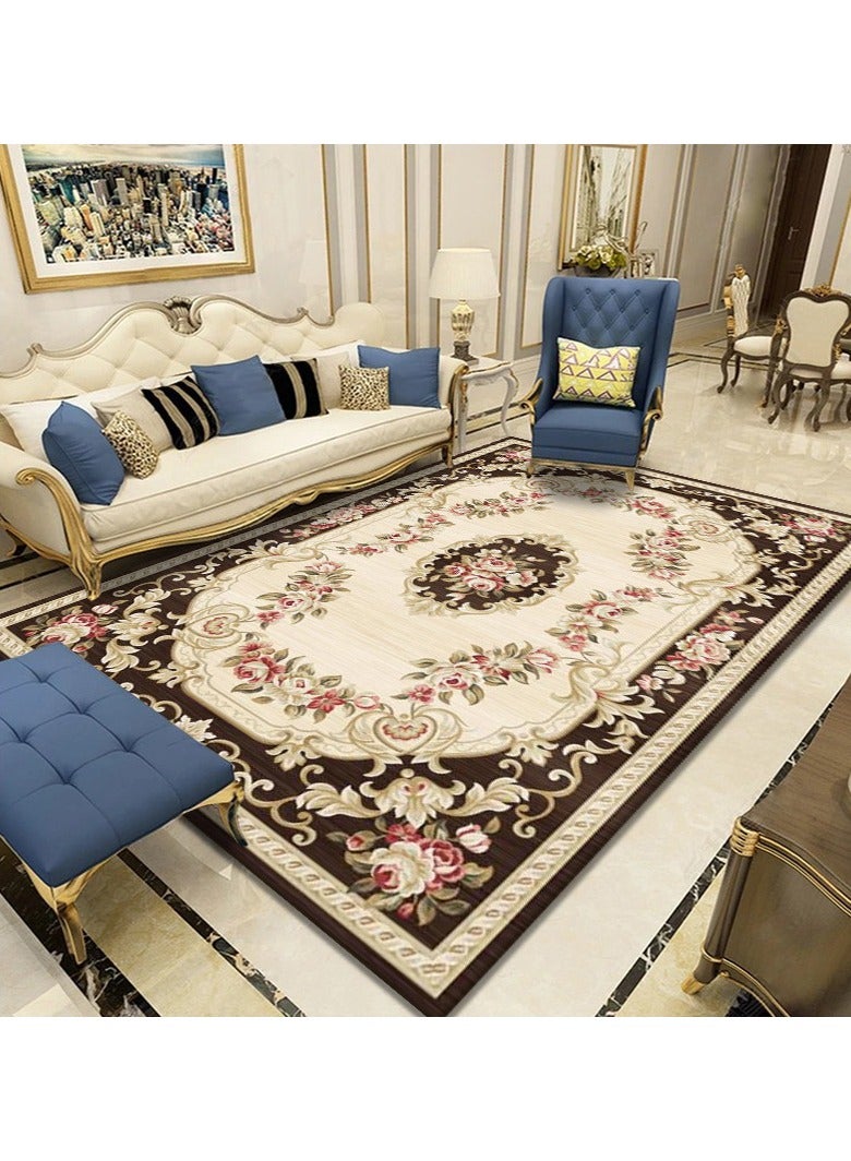 Loquat Squality Polyester Fiber Rectangular Machine Washable Carpet