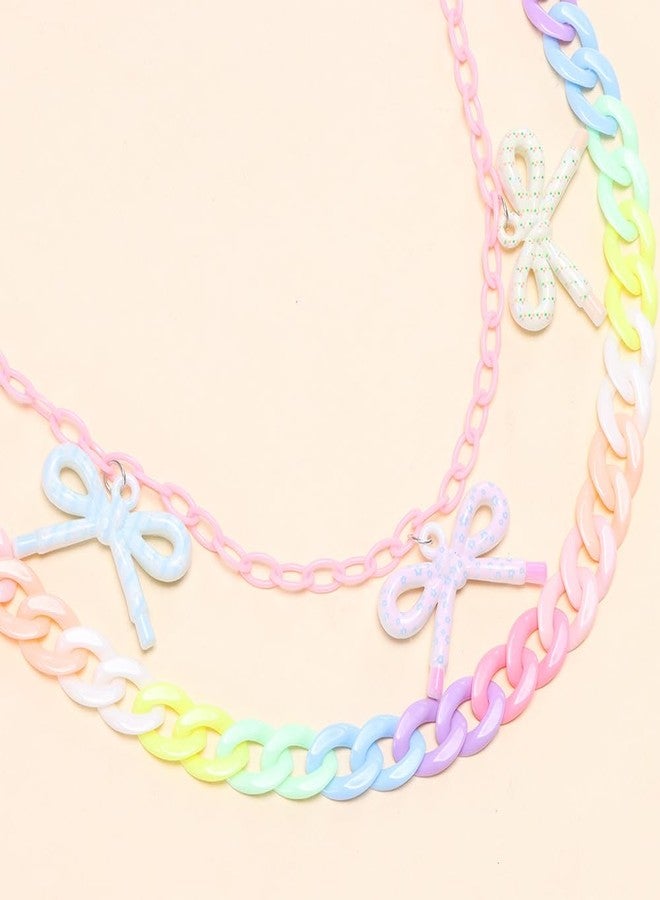Cykdohy Colorful Acrylic Bow Charm Trouser Chain for Women Men Chunky Rainbow Hip Hop Rock Waist Jean Wallet Pocket Pants Keychain Body Layered Chains Candy Color Jewelry Backpack Accessories - Image 5
