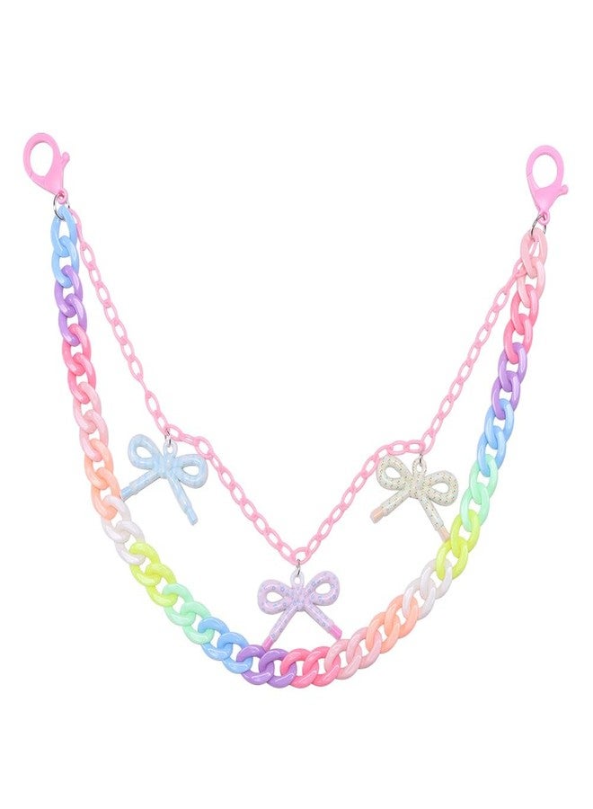 Cykdohy Colorful Acrylic Bow Charm Trouser Chain for Women Men Chunky Rainbow Hip Hop Rock Waist Jean Wallet Pocket Pants Keychain Body Layered Chains Candy Color Jewelry Backpack Accessories - Image 1