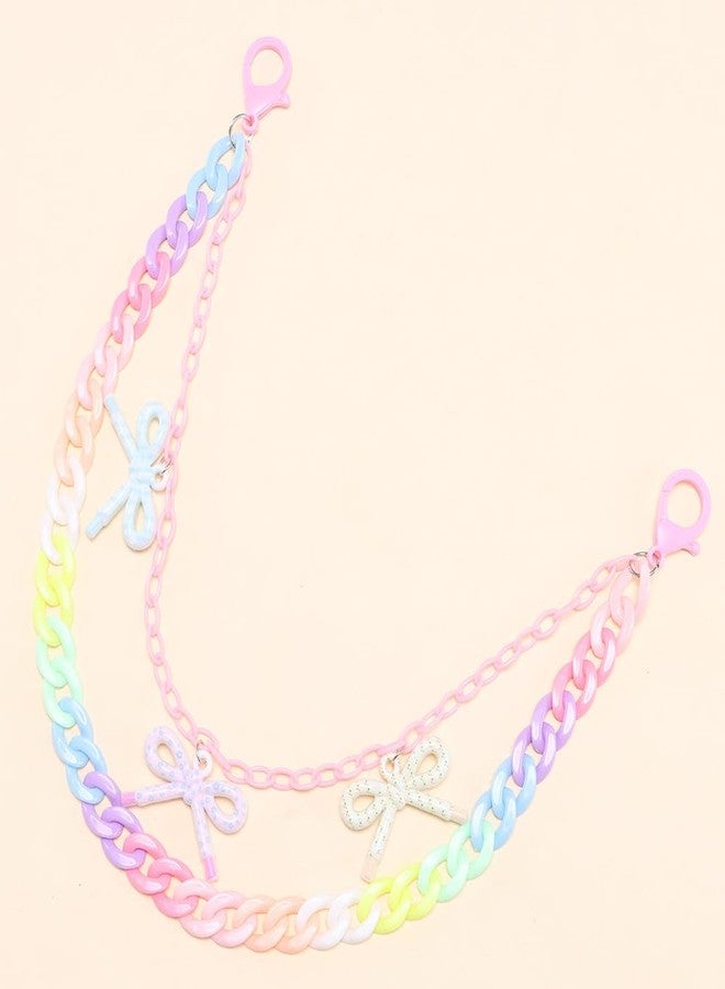 Cykdohy Colorful Acrylic Bow Charm Trouser Chain for Women Men Chunky Rainbow Hip Hop Rock Waist Jean Wallet Pocket Pants Keychain Body Layered Chains Candy Color Jewelry Backpack Accessories - Image 4