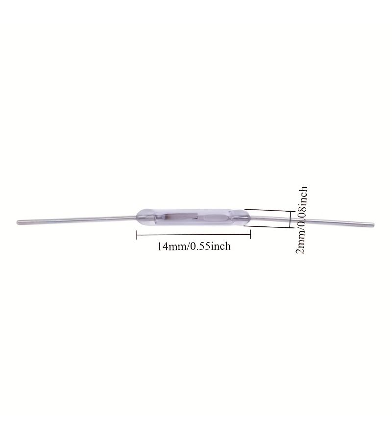16 مفتاح قصبي عادة مفتوح (Reed Switches) مقاس 2x14 ملم للآلات الصناعية - Image 2