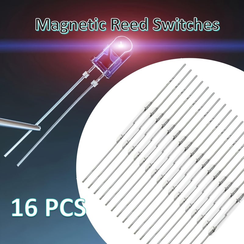 16 مفتاح قصبي عادة مفتوح (Reed Switches) مقاس 2x14 ملم للآلات الصناعية - Image 1