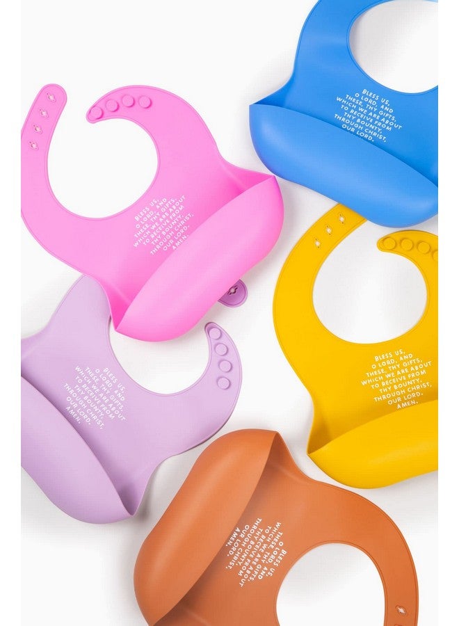 Be A Heart Catholic Silicone Bibs for Babies & Toddlers, Meal Blessing Prayer Bib, Baby Baptism Gift (Bubblegum) - Image 2