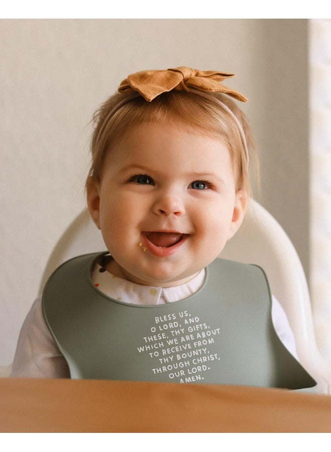 Be A Heart Catholic Silicone Bibs for Babies & Toddlers, Meal Blessing Prayer Bib, Baby Baptism Gift (Bubblegum) - Image 5
