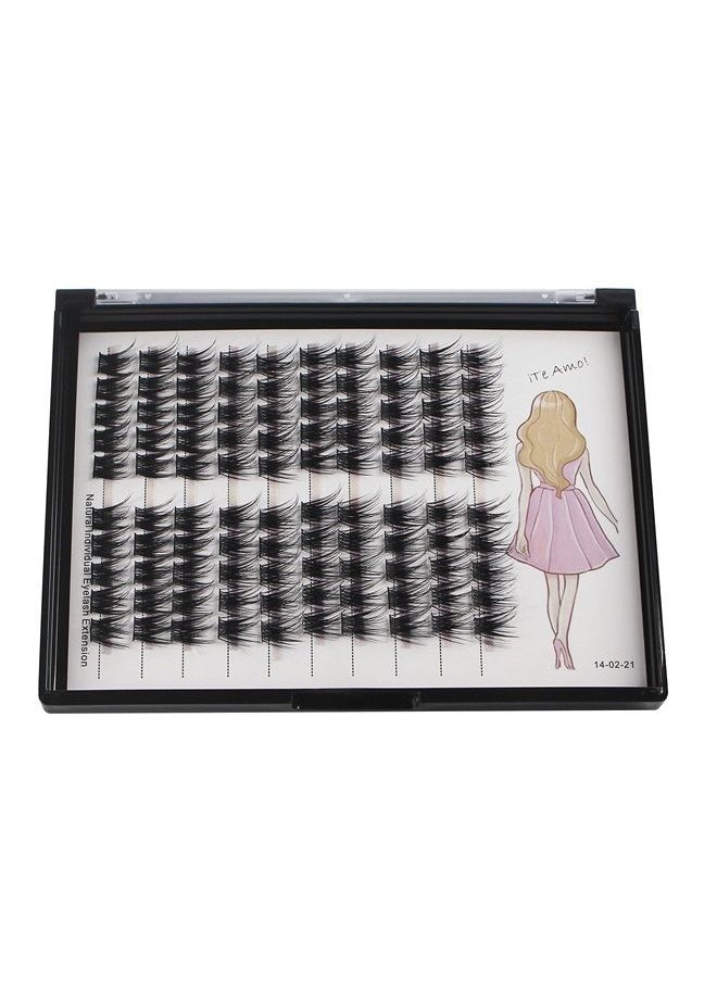 Bodermincer 100 Clusters/box Home Eyelash Extension Thick Segmented 3D Effect Glue Bonded Individual Eyelash Extension Eyelashes Bunches Professional Makeup False Eyelashes (10MM)  - Image 2