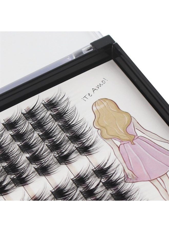 Bodermincer 100 Clusters/box Home Eyelash Extension Thick Segmented 3D Effect Glue Bonded Individual Eyelash Extension Eyelashes Bunches Professional Makeup False Eyelashes (10MM)  - Image 3