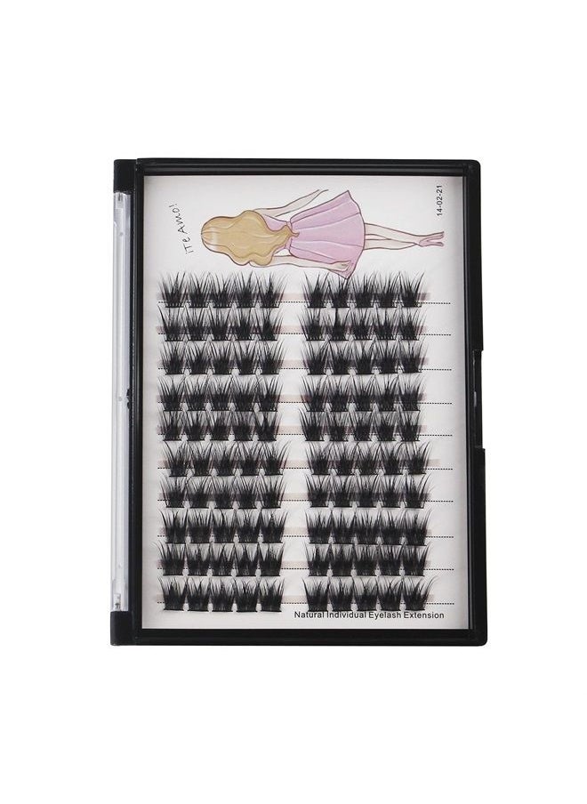 Bodermincer 100 Clusters/box Home Eyelash Extension Thick Segmented 3D Effect Glue Bonded Individual Eyelash Extension Eyelashes Bunches Professional Makeup False Eyelashes (10MM)  - Image 1