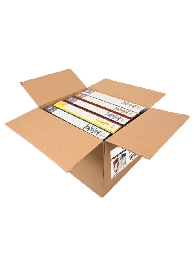 FIS Presentation Binder A4 Size(210x297mm) Documents, 2[D] Ring Type, 25mm Ring Size, 1.50 Inches Spine Size with Clear PVC Pocket for Your Label Design, Box of 10 Pieces, White Color-FSBD225DPB10  - Image 3
