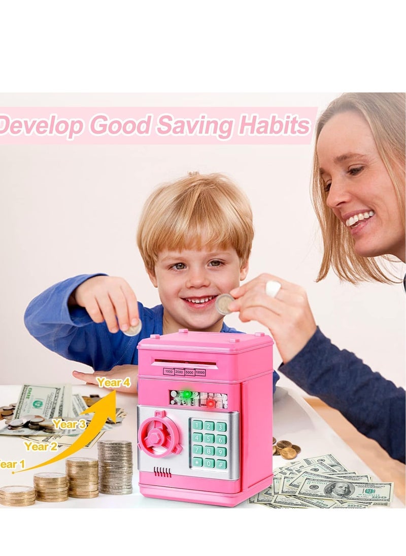 Electronic Piggy Bank for Kids with Passcode Lock, Mini ATM Safe Box for Paper Money and Coins, Auto Scroll Bank, Fun and Perfect for Encouraging Kids to Save (Pink) - pzsku/Z3F22C381A7CDDBDF788EZ/45/_/1736335080/a75ec9a7-8755-4ced-9240-c293b09b8b5d