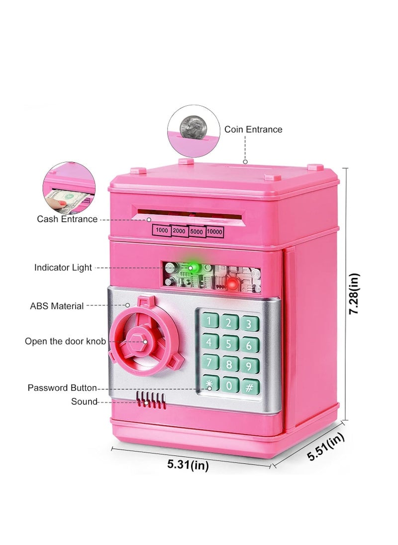 Electronic Piggy Bank for Kids with Passcode Lock, Mini ATM Safe Box for Paper Money and Coins, Auto Scroll Bank, Fun and Perfect for Encouraging Kids to Save (Pink) - pzsku/Z3F22C381A7CDDBDF788EZ/45/_/1736335351/417c73ff-da25-4d2b-aa61-dab2af730cbf