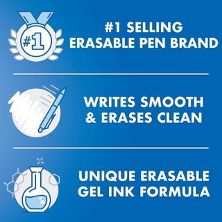 Pilot FriXion Ball 0.7mm Erasable Gel Pens, Fine Point (Black/Blue, 6 Pack) - view 4