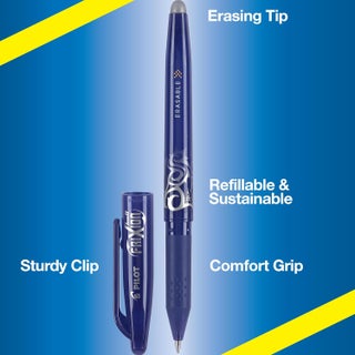 Pilot FriXion Ball 0.7mm Erasable Gel Pens, Fine Point (Black/Blue, 6 Pack) - view 3