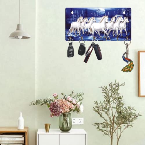 Art Plus Store APS Decorative Wooden 7 Horse Key Holder - Multicolour - Image 3