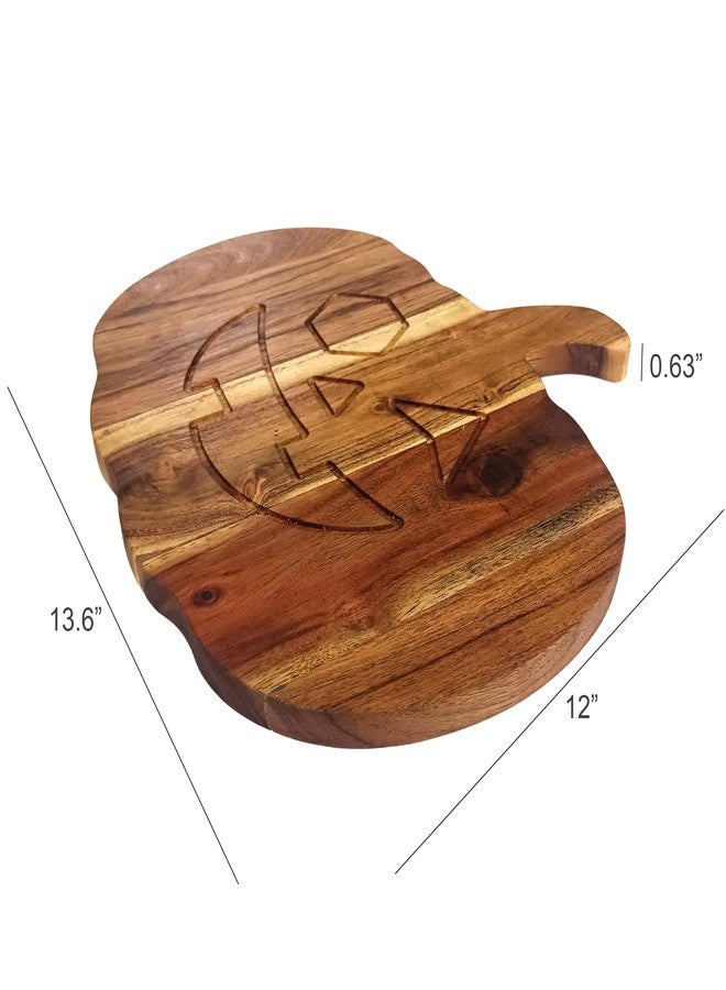 Affinity Decor Wood Cutting Boards Kitchen, Thick Chopping Board, Serving Trays Large Wooden Cutting Board with Deep Juice Groove and Handles, Wooden trays for meat, fruit and cheese (13.6 X 12 X 0.63 Inch) - Image 2