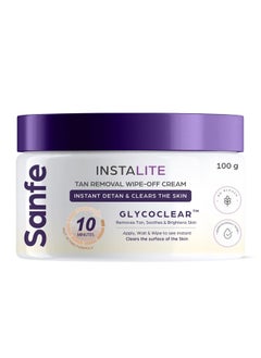 Sanfe Detan Cream Instalite Detan Wipe Off 100 Gm | With Glycoclear Technology | 1 Tone Brighter In 10 Mintues | For Legs, Arms, Underarms And Back | Detan Cream Pack For Tan Removal & Glowing Skin  - Image 1