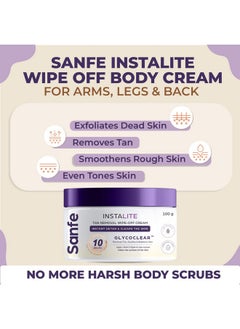 Sanfe Detan Cream Instalite Detan Wipe Off 100 Gm | With Glycoclear Technology | 1 Tone Brighter In 10 Mintues | For Legs, Arms, Underarms And Back | Detan Cream Pack For Tan Removal & Glowing Skin  - Image 3