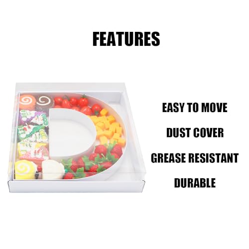 WENPACK 12.5" Cardboard Letter Shaped Mache Decorative Strawberries Fillable Sweets Confectionery Box with Clear Lid (White, D) - Image 2