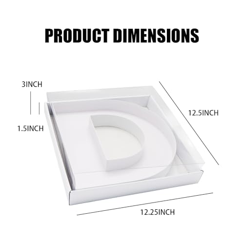 WENPACK 12.5" Cardboard Letter Shaped Mache Decorative Strawberries Fillable Sweets Confectionery Box with Clear Lid (White, D) - Image 3