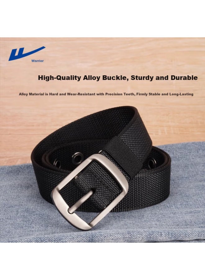 Pull Back Warrior Canvas Belt Men's Pin Buckle Leather Belt Young Men's Woven Nylon Workwear Casual Tactical Jeans Belt - Image 4