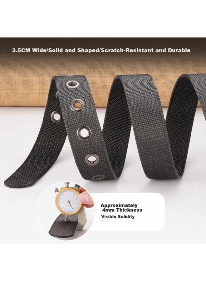 Pull Back Warrior Canvas Belt Men's Pin Buckle Leather Belt Young Men's Woven Nylon Workwear Casual Tactical Jeans Belt - Image 2