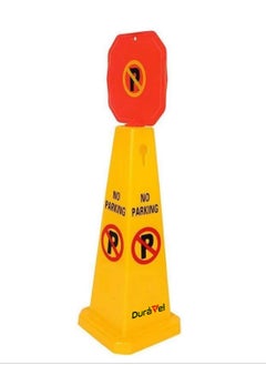 Duravel Duravel No Parking Safety Cone, Yellow And Red Traffic Cone with Warning Symbol, Heavy-Duty Construction, High-Visibility, durable Safety Parking Sign Board with 4 Side View  - Image 2