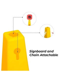 Duravel Duravel No Parking Safety Cone, Yellow And Red Traffic Cone with Warning Symbol, Heavy-Duty Construction, High-Visibility, durable Safety Parking Sign Board with 4 Side View  - Image 4