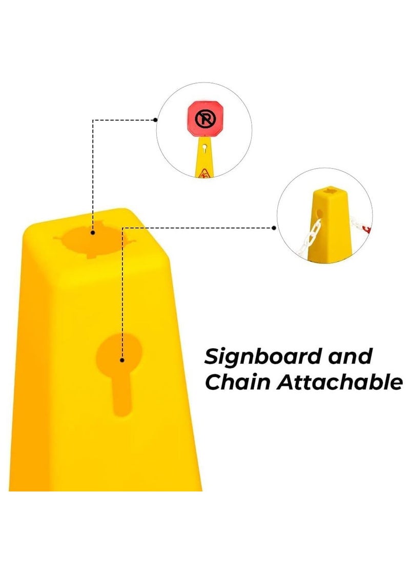 Duravel - Duravel No Parking Safety Cone, Yellow And Red Traffic Cone with Warning Symbol, Heavy-Duty Construction, High-Visibility, durable Safety Parking Sign Board with 4 Side View - Image 1