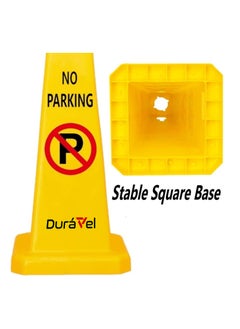 Duravel Duravel No Parking Safety Cone, Yellow And Red Traffic Cone with Warning Symbol, Heavy-Duty Construction, High-Visibility, durable Safety Parking Sign Board with 4 Side View  - Image 3