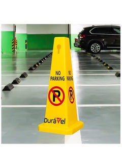 Duravel Duravel No Parking Safety Cone, Yellow And Red Traffic Cone with Warning Symbol, Heavy-Duty Construction, High-Visibility, durable Safety Parking Sign Board with 4 Side View  - Image 5