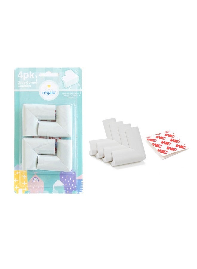 Regalo Home Safety Corner Cushion Large 4pk, Award-Winning Brand, Childproofing Essential, Gray - Image 1