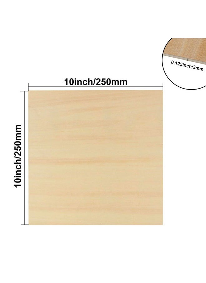 MIVIDE - 10 Pack Basswood Sheets 3Mm 10 X 10 X 1/8 Inch Plywood Board Thin Natural Unfinished Wood For Diy Crafts Painting Hobby Model Making Wood Burning And Laser Projects - Image 1